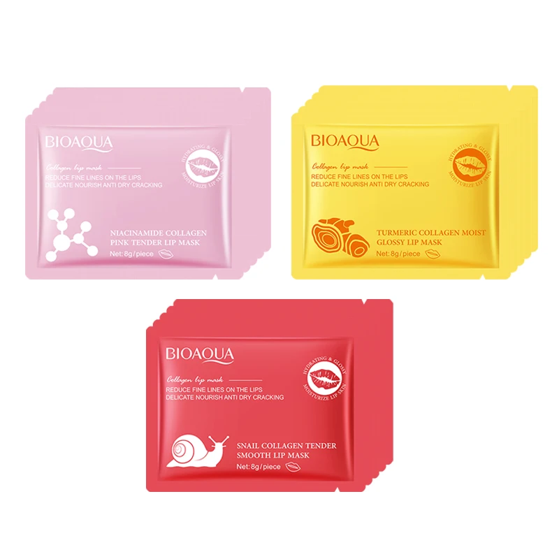 15 قطعة BIOAQUA كريستال الكولاجين قناع الشفاه ترطيب طبطب الشفاه أقنعة هلام تبييض ترطيب الشفاه سمنة الشفاه العناية بالبشرة