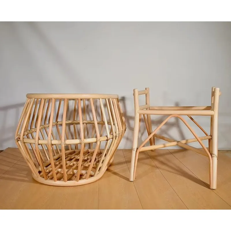 Woven Rattan Baby Crib Cradle Basket  with Base Hanger Mobile From