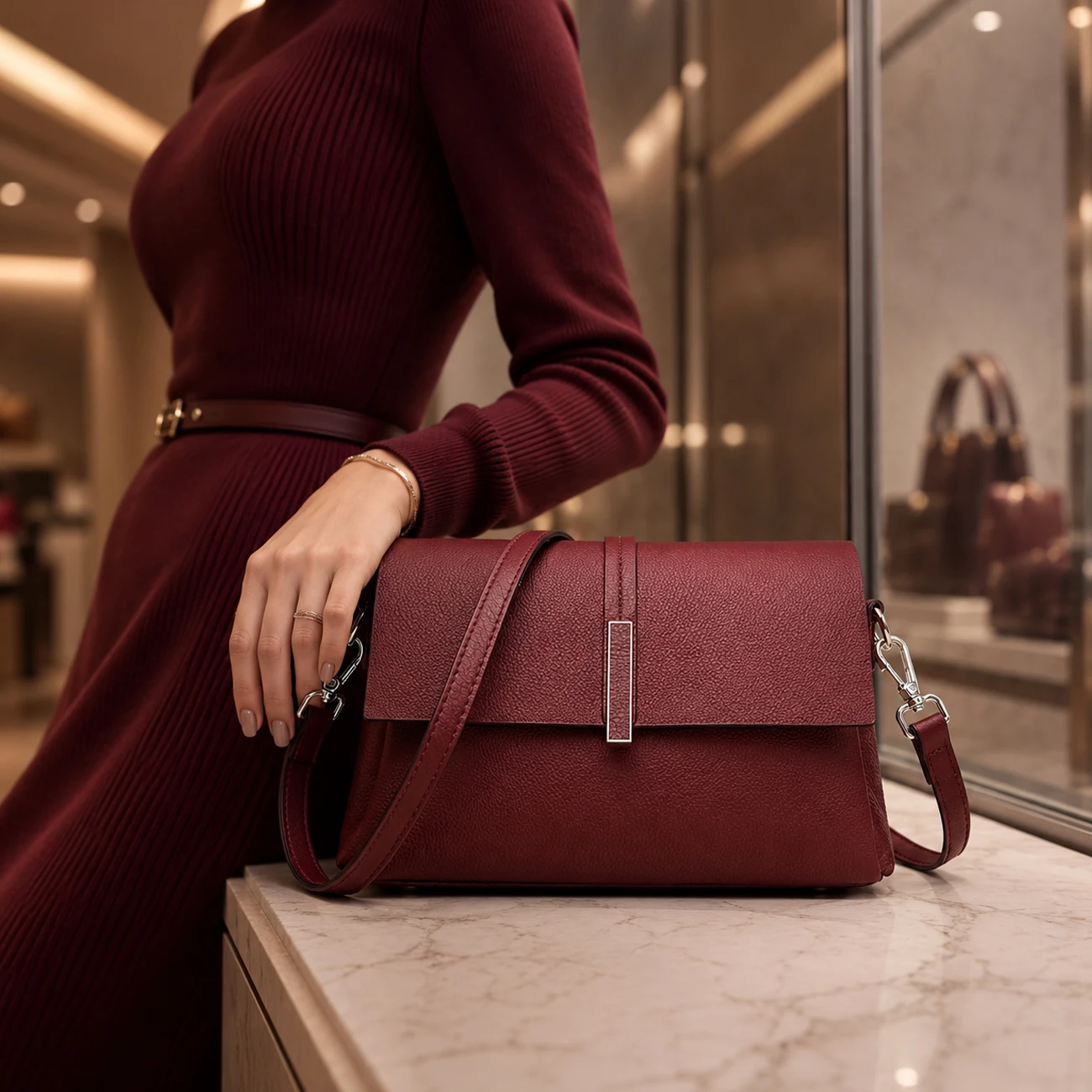 女性用プレミアム本革ハンドバッグ 構造化されたミニマリストデ - Shoulder Bag Structured のレビューと価格