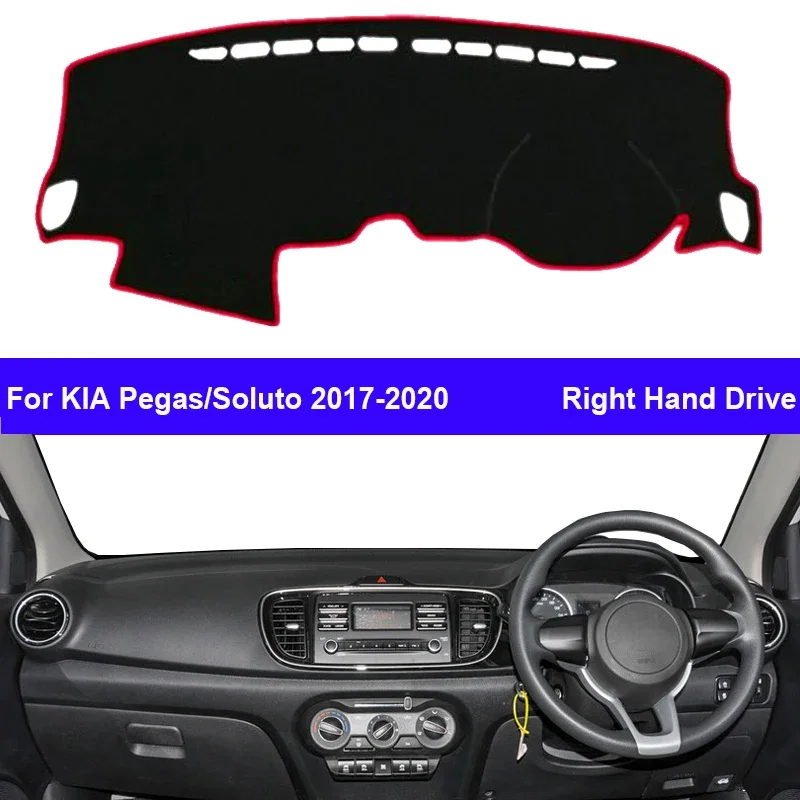 For KIA Pegas Soluto 2017 2018 2019 2020 Car Interior Accessories Protective Pad Dashboard Cover Silicone Non-Slip Mat Sunshade