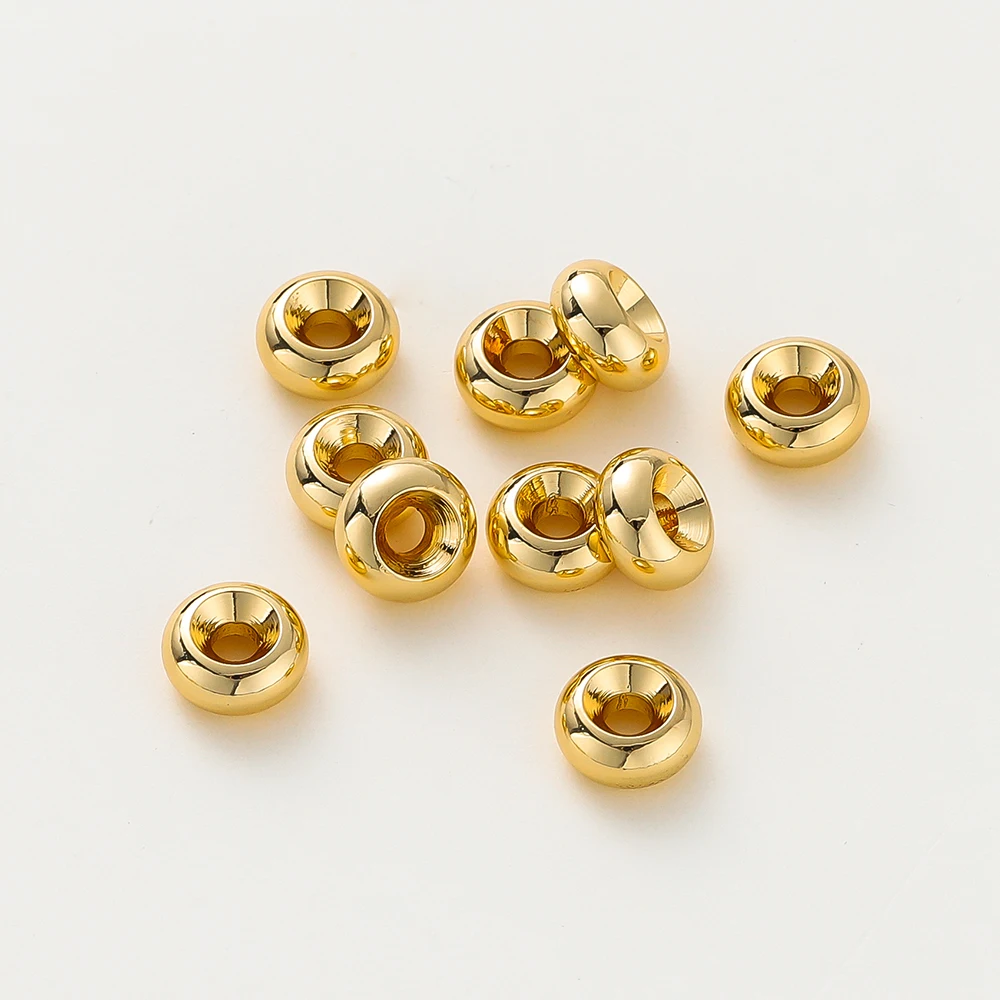 Gold Plated 10-30Pcs 3/4/5/6/8mm Spacer Beads for DIY Necklace Bracelet Jewelry Making Supplies Accessories Wholesale