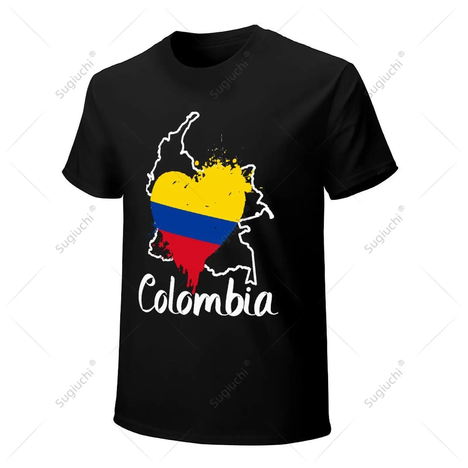 Unisex Men I Love Colombia National Flag Heart With Map Tshirt Tees T Shirts Women Boys 100% Cotton T-Shirt