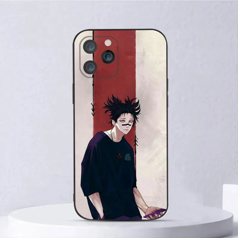 Capa de telefone anime choso para iphone 15,14,13,12,11,plus,pro max,xs,x,xr,se,mini,8,7 capa preta de silicone macio