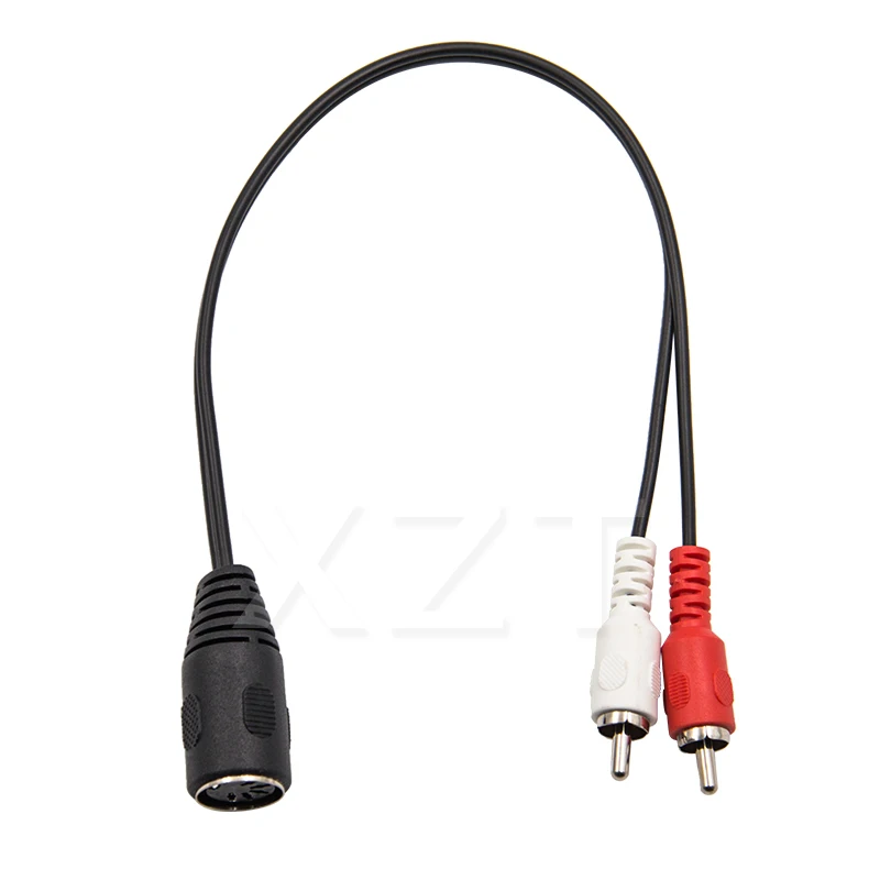 Adapter Audio 5pin DIN żeński transfer 2RCA lotos stary sprzęt audio linia transferowa 5pin DIN żeński 5cm