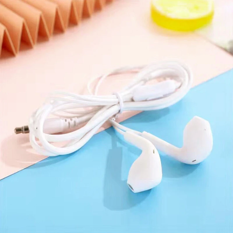 3.5mm Jack Candy Color Macaron Wired Headset In-ear With Microphone Music Call Student Business Simple Wired Headset Unisex