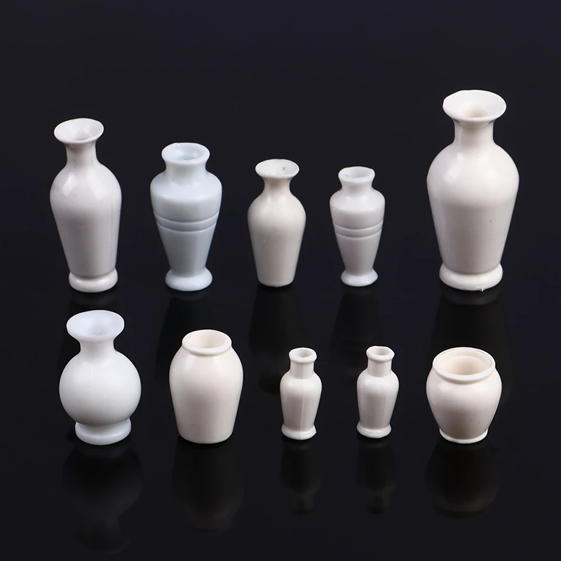 5PCS Mini Building Sand Table Model Mini Ceramic Flowerpot Simulation Vase Miniatures