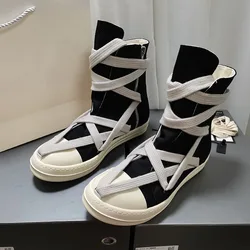 2023 High Top Sneakers Platform Corss Tied Men's Casual Boot Shoes Women Sneakers Designed Causal Flats Ankle Botas Size 44