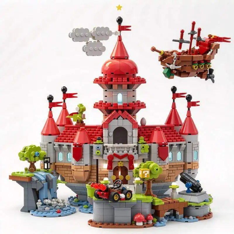2478PCS Retro Game Royal Castle Building Blocks Cartoon Princess Palace Model Custom Puzzle DIY Assembly Architecture Toy Gift