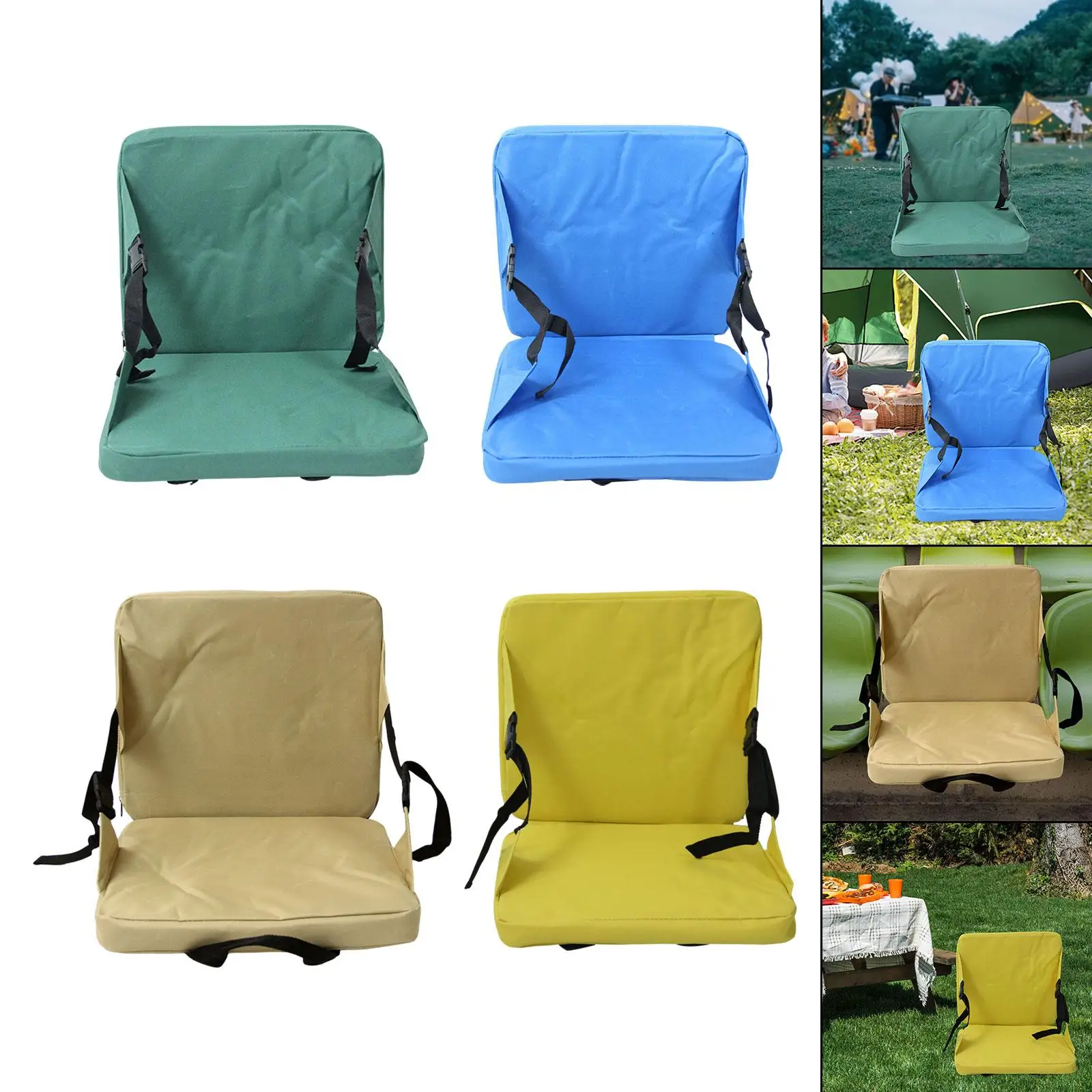 

Портативная подушка для сиденья для стадиона, складной многоцелевой коврик для сидения, практичный со спинкой для лужайки, спортивных мероприятий, кемпинга, пикника
