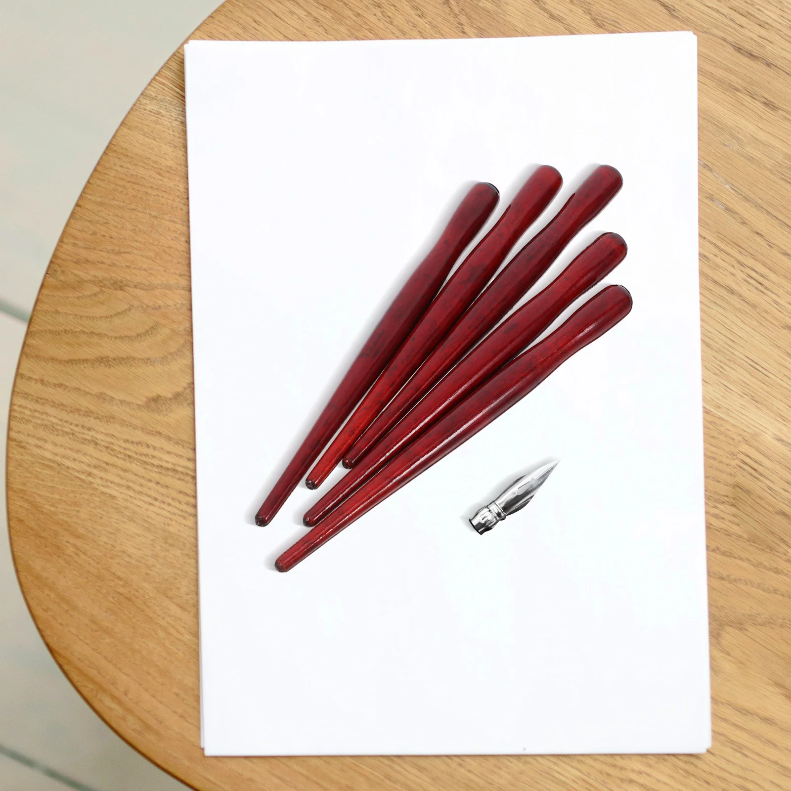 5 قطع خشبية تراجع حامل قلم الخط حامل بنك الاستثمار القومي لرسم اللوحة الكتابة السلس مقبض الفنان أداة مجموعة