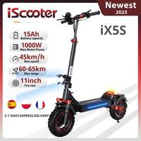 iScooter 11 Inch Electric Scooter iX5S 48V 15Ah 1000W 65km Range 45km/h Off-Road Dual Suspension Foldable Electric kick Scooters