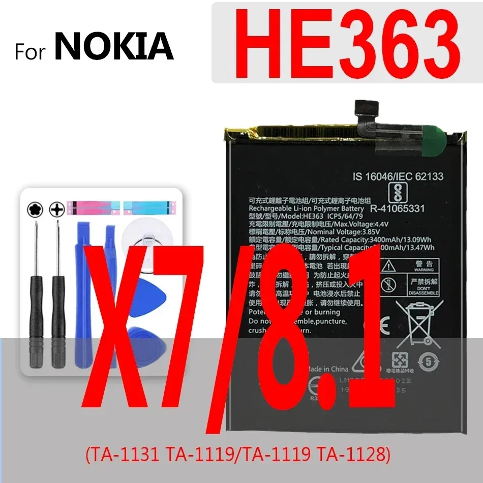 Battery HE319 HE336 HE316 HE341 HE321 HE330 HE338 HE342 For Nokia 2 3 3.1 3.2 5 6 2nd 7 7.1 plus 8 8.1 9 X6 X8 X71 2018 TA-1029