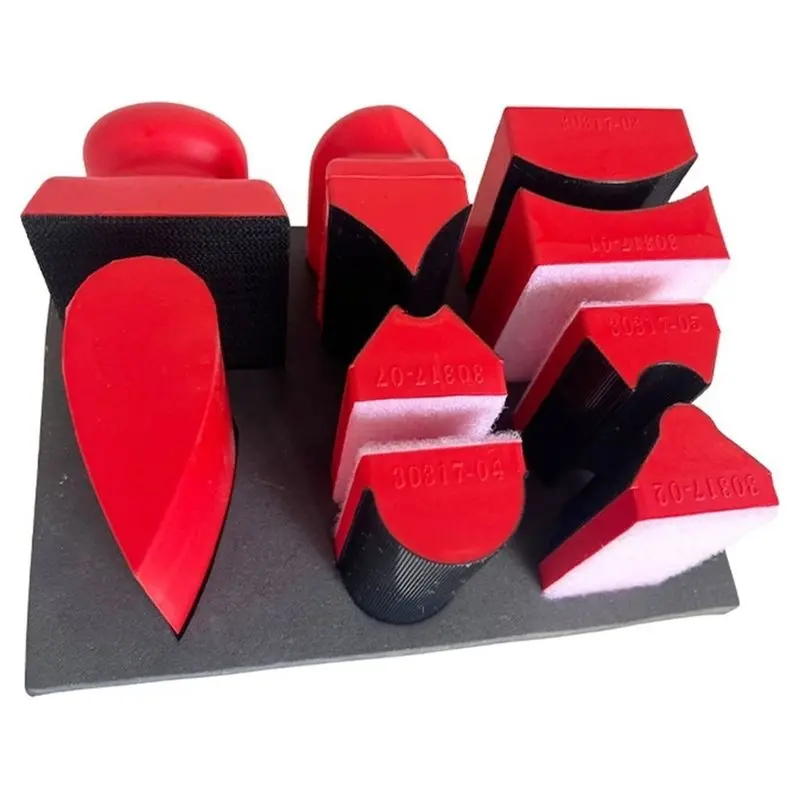 PORK-Woodworking Sanding Tool- 1Set Contoured Hand Sanding Block Set, Precise PU Sanding Blocks, Polishing Block