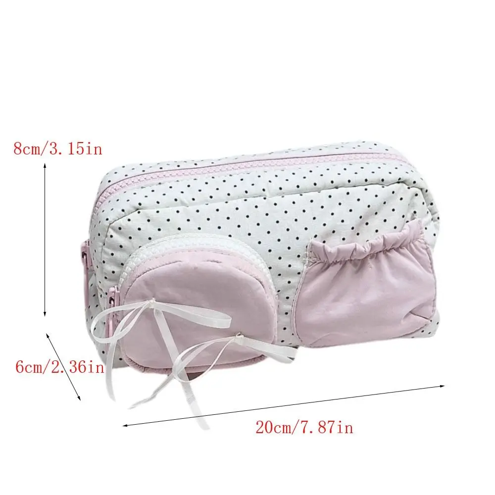 كارتون لطيف القوس القلم حقيبة لينة الوردي مقلمة سعة كبيرة القرطاسية حقيبة التخزين هدية الطالب