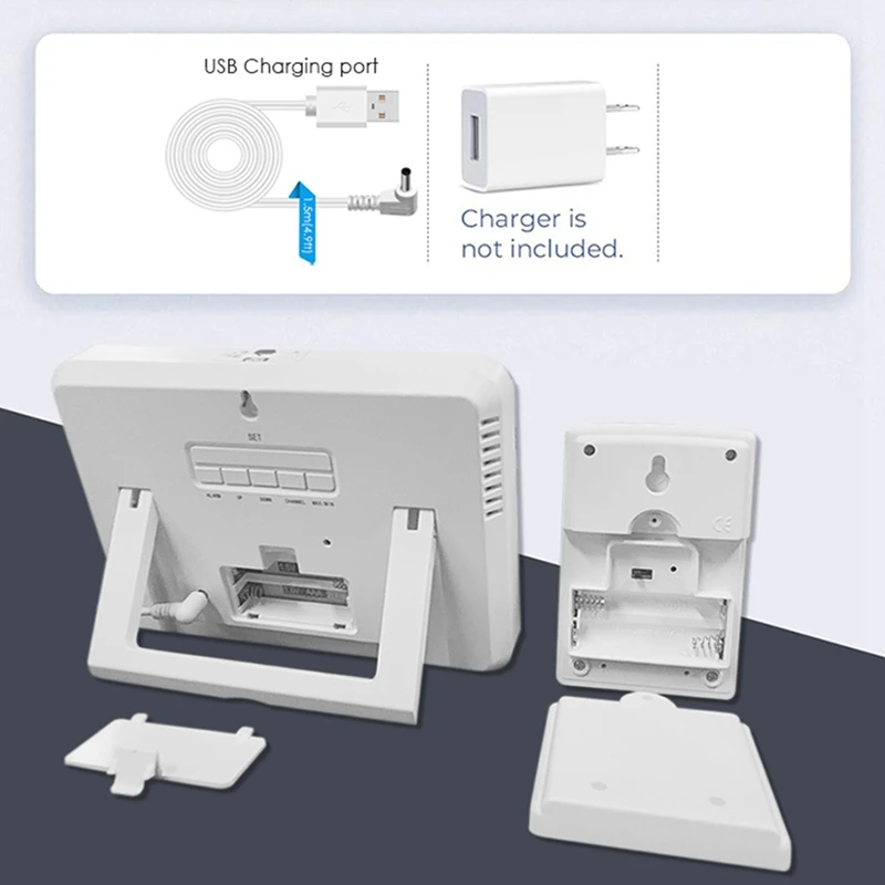 Weather Stations Indoor Outdoor Temperature Humidity VA Color Display Weather Forecast Barometric Pressure Alarm Clocks Durable