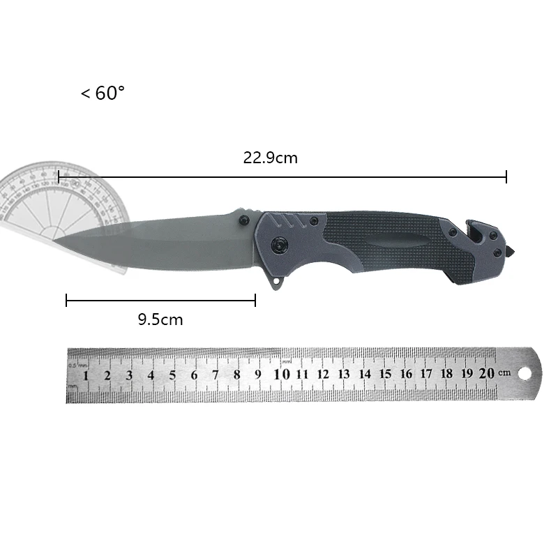 Tactical Survival Knife G10 Camping Folding Knife Stainless Steel Folding Knife Portable Pocket Defense Pocket Knife