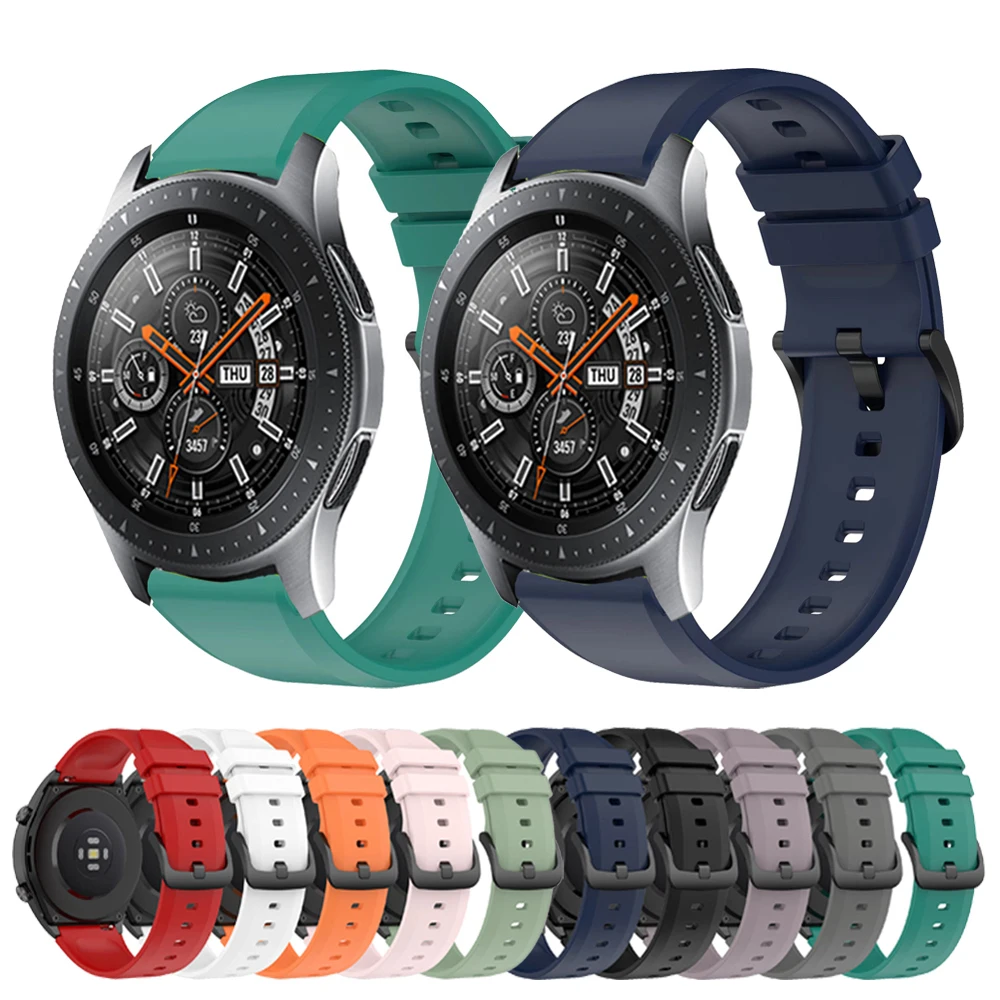 22mm Silicone Watchband For Samsung Galaxy Watch 46mm Sport 22mm Easy Fit Strap For Samsung Gear S3 Frontier Classic Bracelet