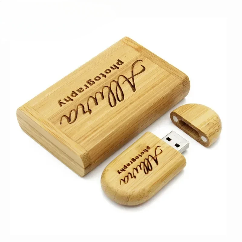 SHANDIAN USB 3.0 1PCS free custom logo USB Flash Drive  Oval Pendrive 4GB 16GB 32GB 64GB Gift Pen Drive with Wooden Box