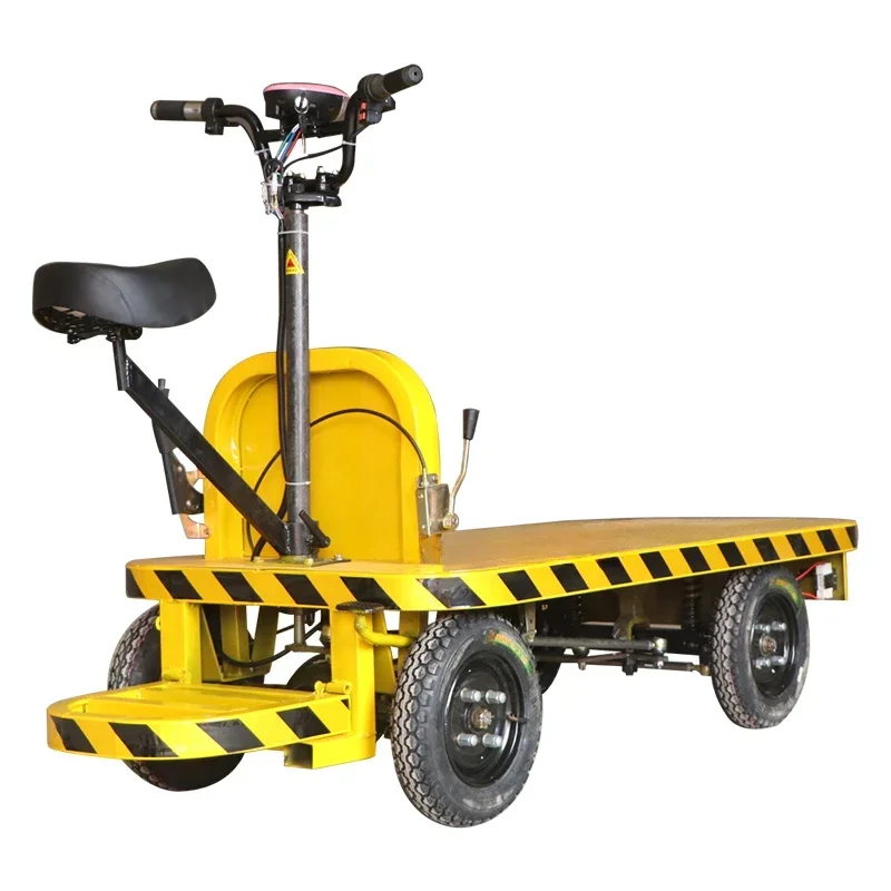 

Pallet truck construction site battery trolley 4 wheel flat panel wagon