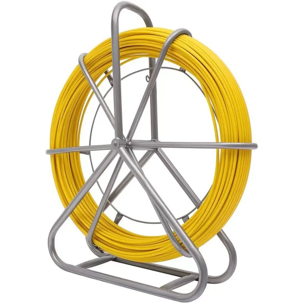 6MM 328FT Fish Tape Fiberglass Wire Cable Running Rod Duct Rodder Fishtape Puller Conduit Puller (426FT)