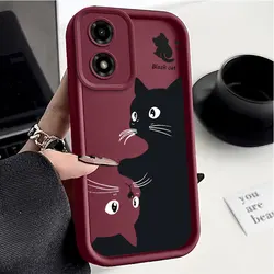 G04S Black and White Cat Sky Eye Ladder Phone Case For Motorola Moto G04S Cover