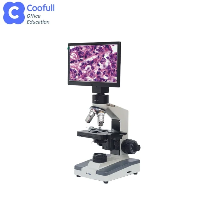 Digital Microscope Finite Distance Optical System 10-inch Display Screen Viewing Head Double Mechanical Stage for Lab