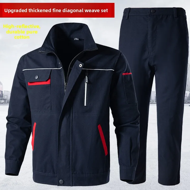 

Comfortable Breathable Pure Cotton Work orms Anti-Heat Wear Resistant for Auttive Repair Construction Workers Se P...