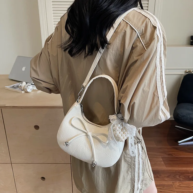 Elegant Bow Shoulder Bag 2025 New for Women, Luxury Soft Leather Crossbody Purse, Fashionable Hobo Bag for All Occasions
