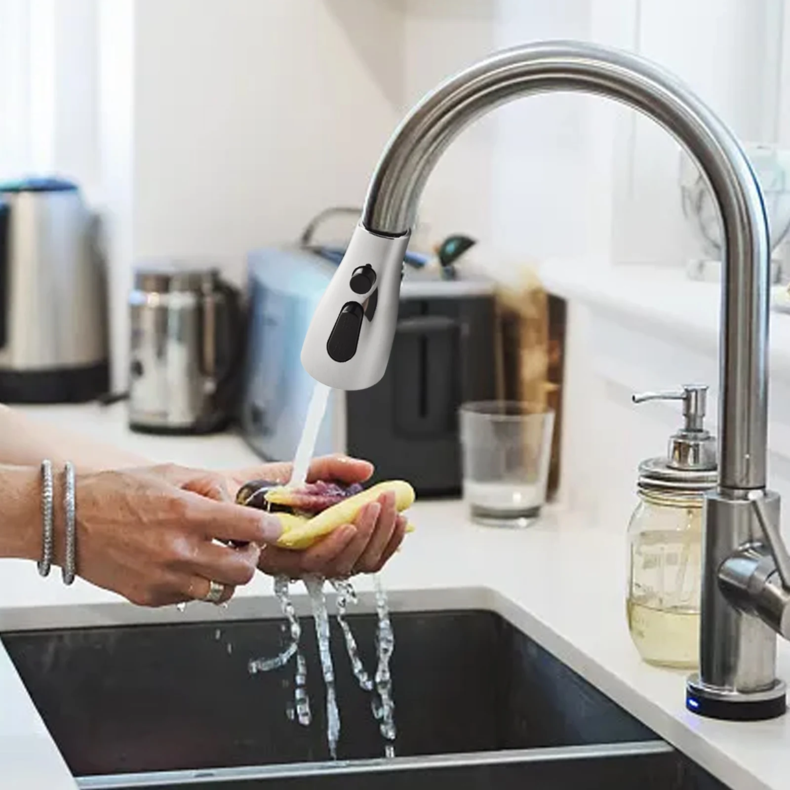 Kitchen Pull Out Faucet Spray Shower Head Bubbler Faucet Spayer Head G1/2 Water-Saving Sink Universal Faucet Nozzle