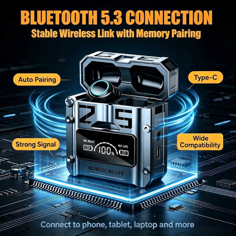 New Original M25 TWS Wireless Earbuds Bluetooth 5 3 LED Display Stereo Headphones Touch Control Noise Reduction Headset