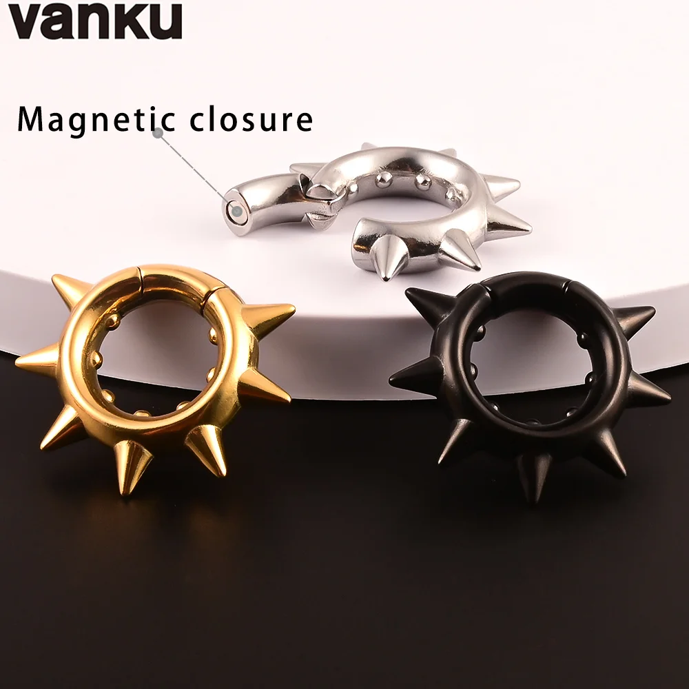 Vanku 2PC Simple Fashion Arrow Pendant Stainless Steel Plugs Ear Weight Gauges Tunnels Piercing Expander Stretchers Body Jewelry