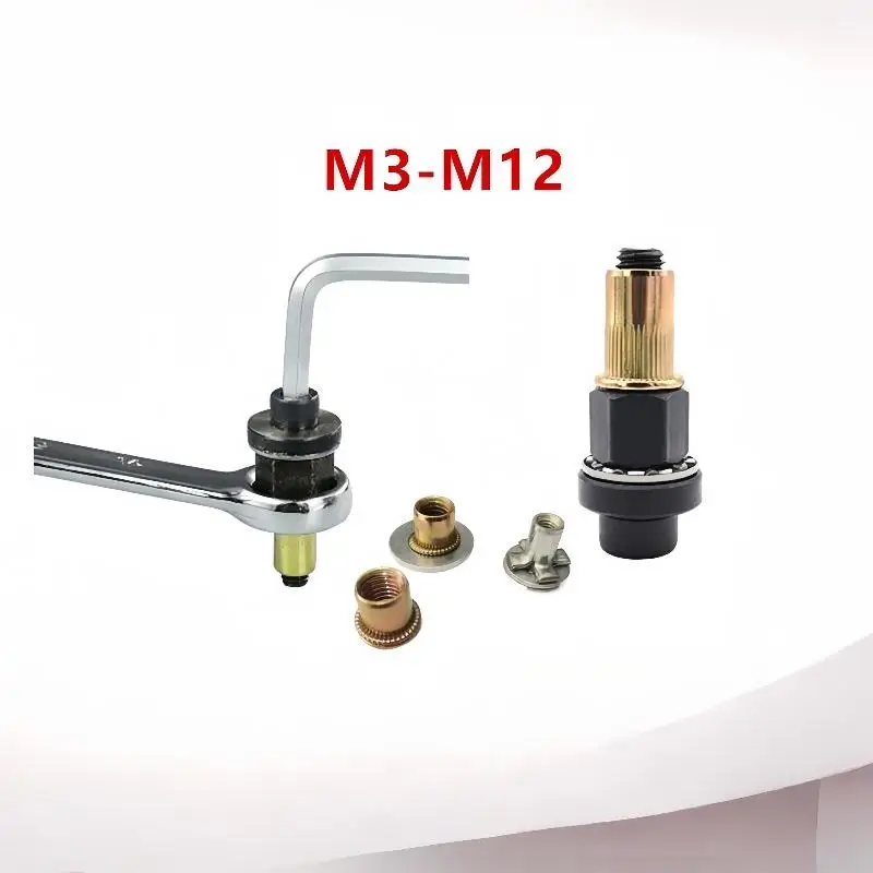 Dependable 1/3/4/6/7pcs Manual Riveter Tool Kit With M3-M12 Nuts for Secure and Strong Fastening