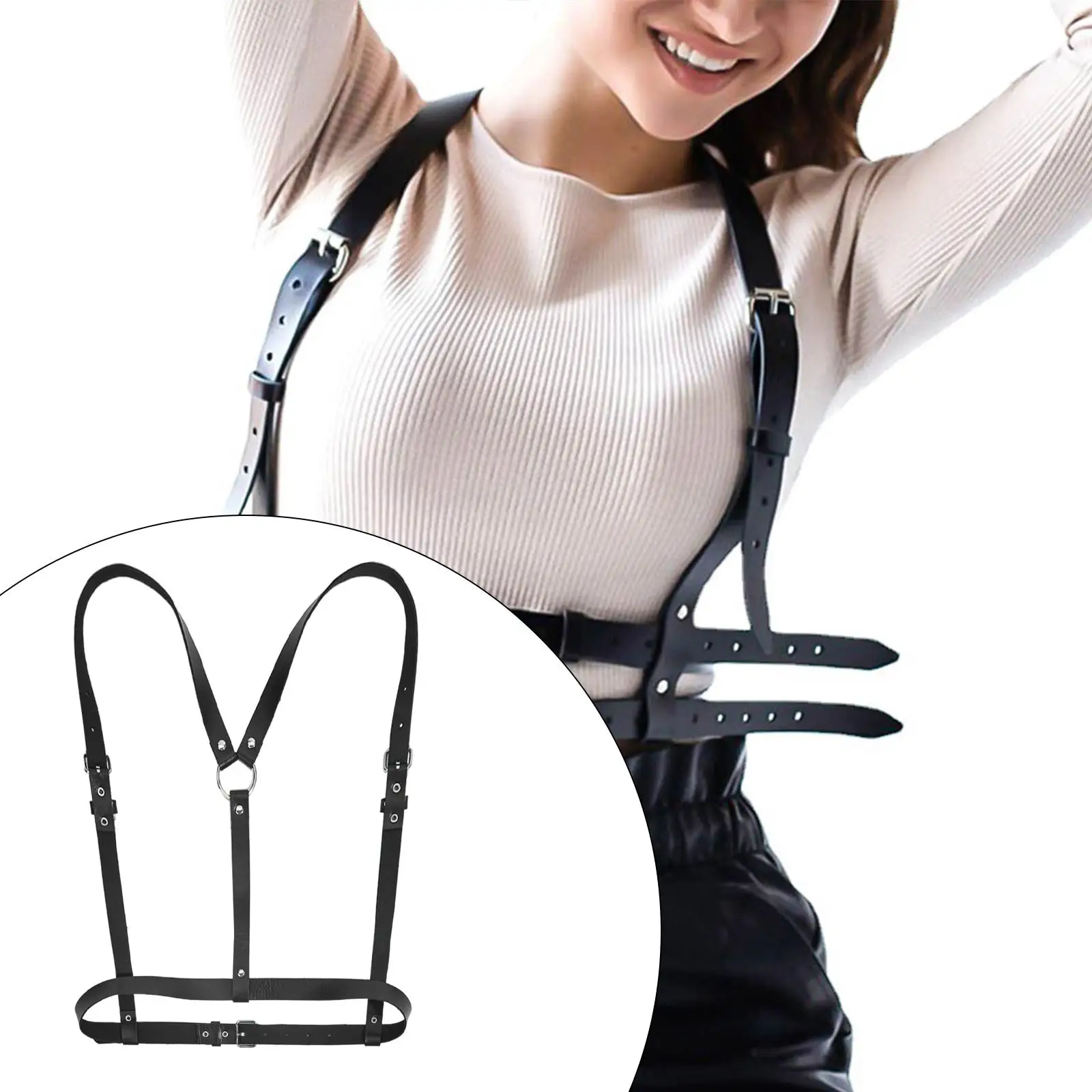 

Waist Belt Waistband Adjustable Body Corset Chest Strap Decorative Vest Belt Punk Gothic Belt for Dresses Dating Party Cosplay