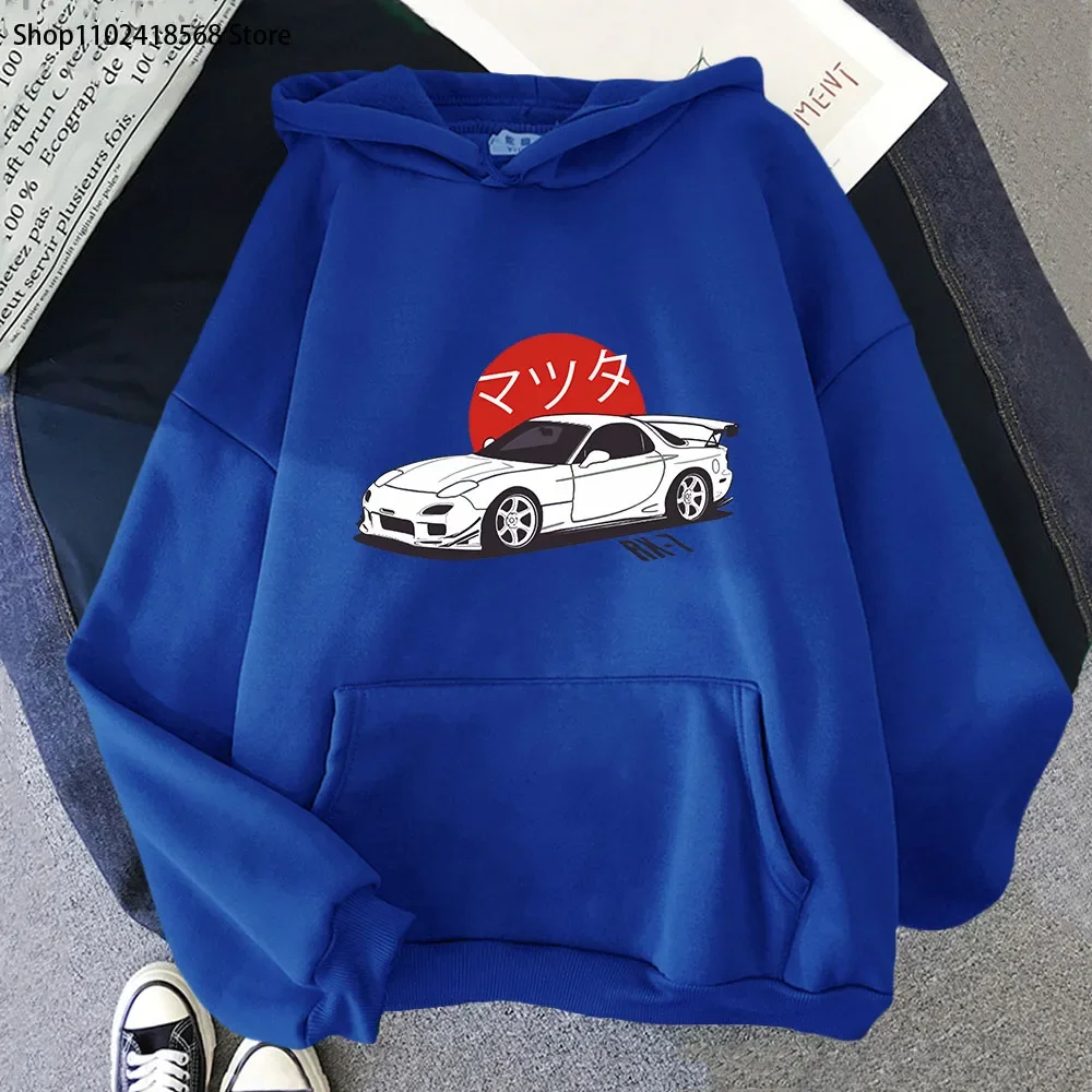 Anime Initial D Hoodies Mazda RX7 Printed Sweatshirt Men Fashion Tops Hoodie Streetwear Women JDM Automobile Culture Y2k Clothes