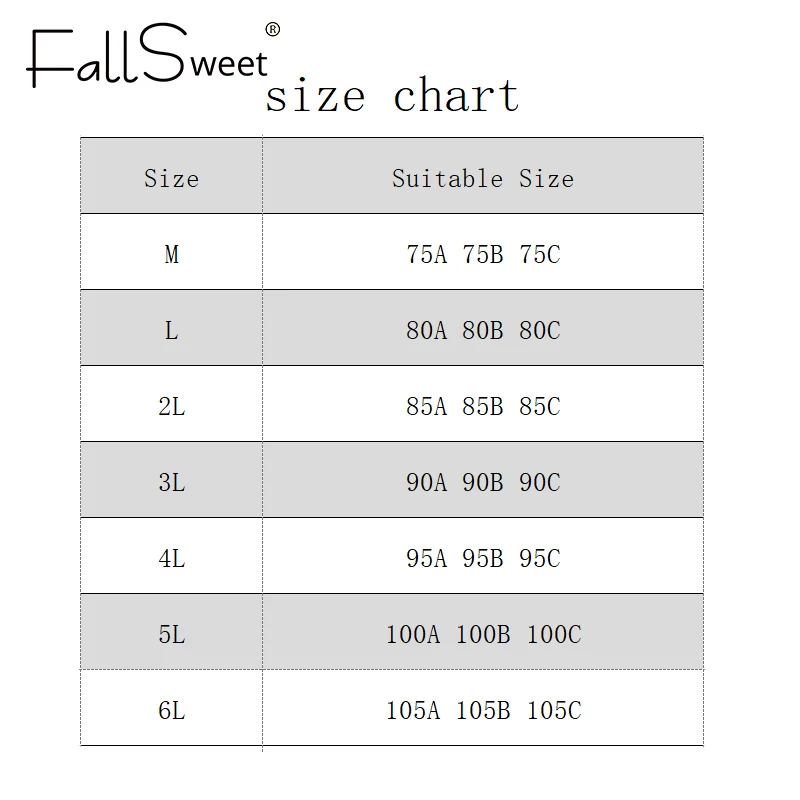 Fallsweet Women Seamless Sexy Lace Bra Wireless Plus Size Bralette Push Up Brassiere Thin Cup Ladies Lingerie L-6L