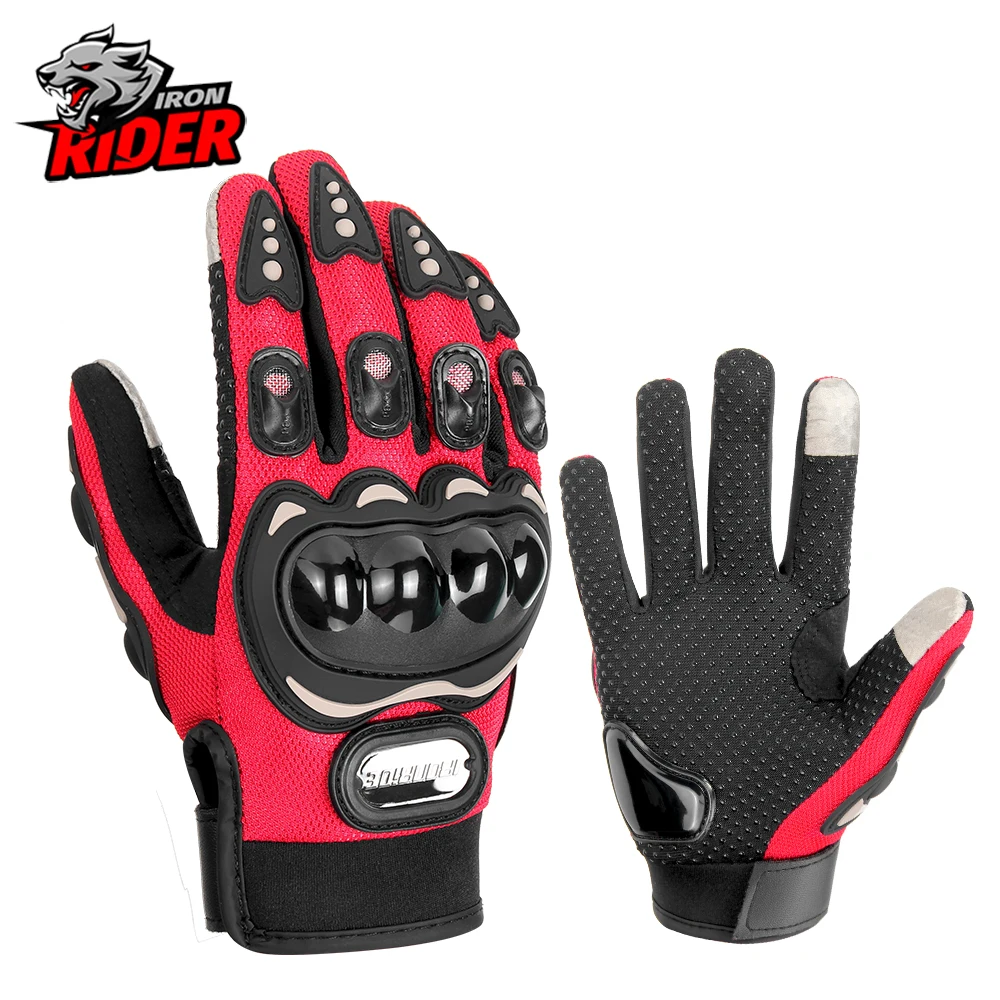 

Мотоциклетные перчатки, мужские и женские перчатки с сенсорными экранами, дышащие перчатки для гонок и езды на велосипеде с полным пальцем, противоскользящие
