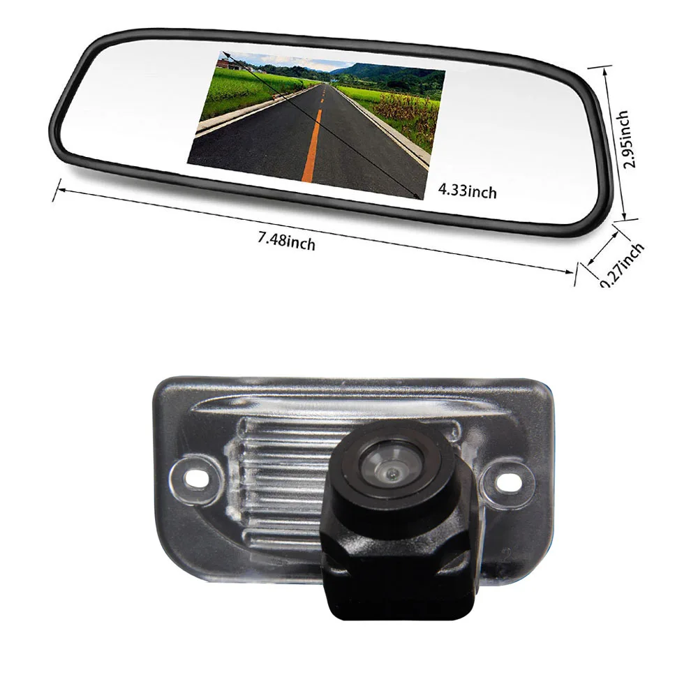 

CCD Car camera +4.3"Mirrorr for Mercedes Benz C/E/CLS/CLK/SLK/SL classe W203 C240 S203 C240 Limo W211 SLK R171 CLK W209 W219