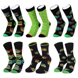 Anime Teenage Mutant Ninja Turtles Socks Cartoon Knitted Cotton Socks Pure Cotton Male Fashion Trend Tube Socks Direct Selling