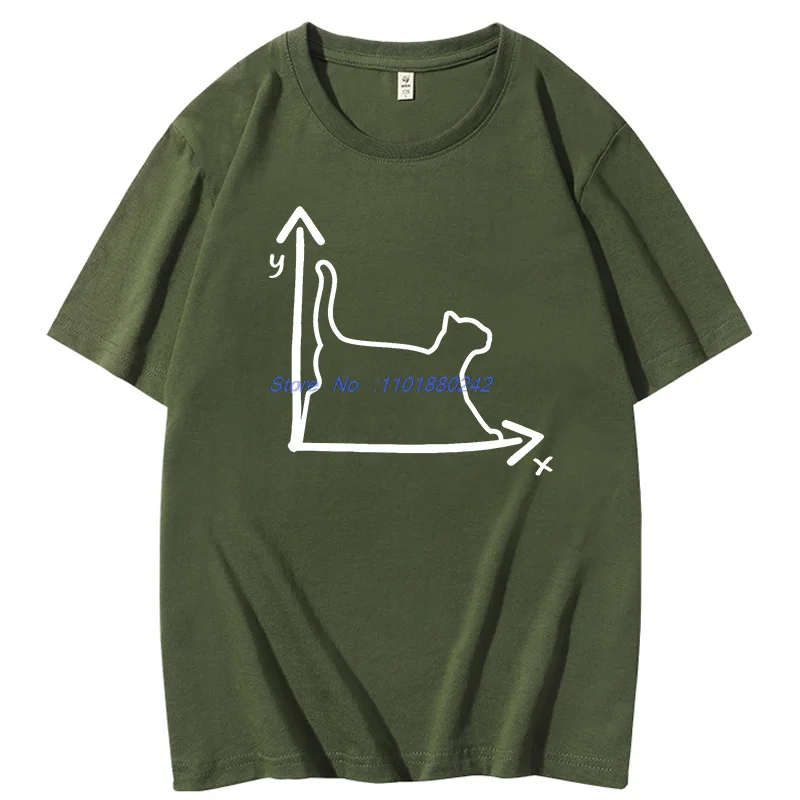 Cat Cat Coordinate System Math Nerd Gift Graphic T Shirts Summer Fashion Cotton New Shirts And T-Shirts Unisex Print T Shirt