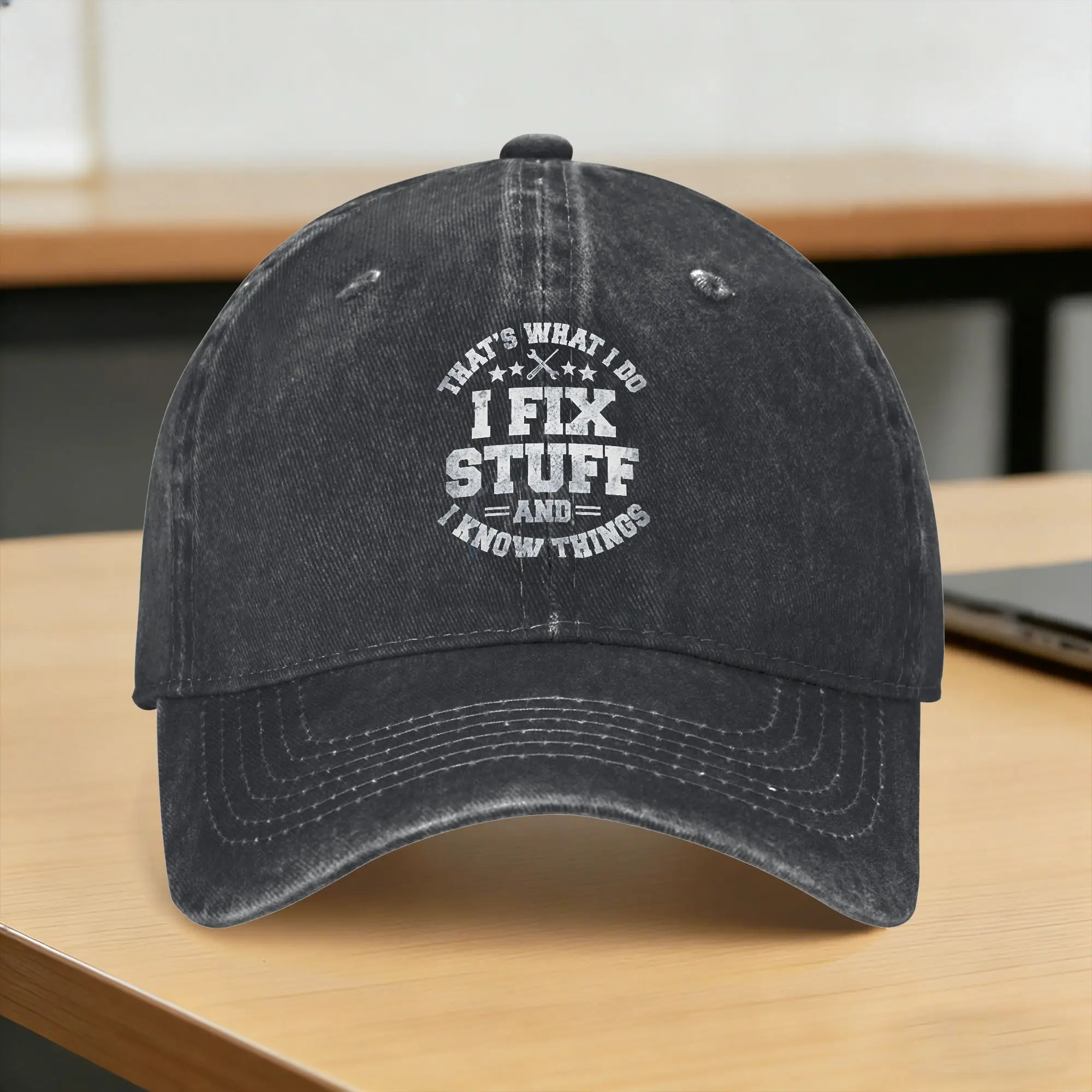 That's What I Do I Fix Stuff and I Know Things Washed Baseball Cap  Streetwear Sun Trucker Hat Summer Unisex-Teens Baseball Caps