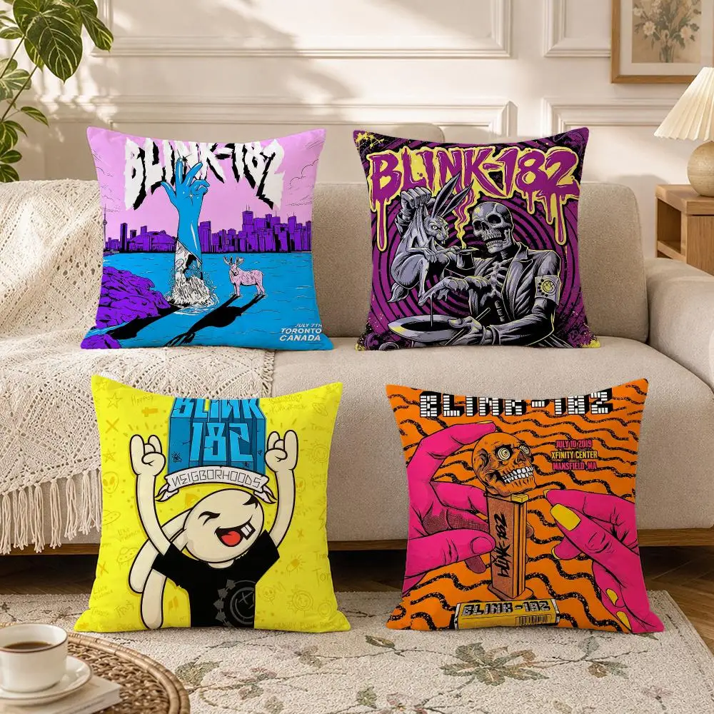 Band-Blink-182S Cushion Cover Soft Square Throw Pillow Covers Set for Sofa Bedroom Car Home Decoration