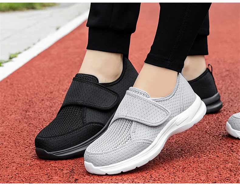 Damen-Sneaker für Orthopädie, Breite Füße, Geschwollene Füße, Geh- und Freizeitschuhe, Daumenkorrektur, Verstellbar, Bequem, Diabetiker-Barfußschuhe – Detail 9