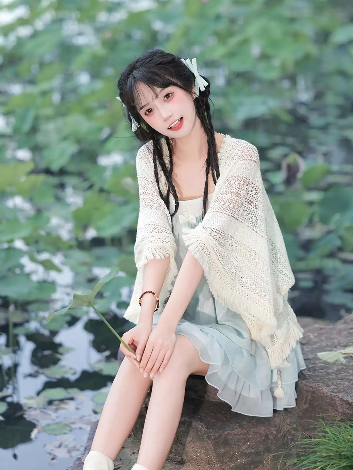 Nieuwe Chinese Stijl Zeezout Meisje Hanfu Vrouwelijke Vrouwen Verbeteren Guofeng Dagelijks Zoete Bretels Jurk Pak Zomer Rok Sjaal