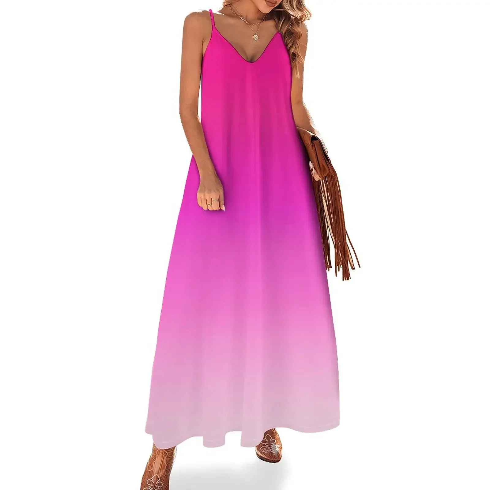 

Think Pink Ombre Gradient Tie Dye Sleeveless Dress dress for women Dresses for wedding party Dress