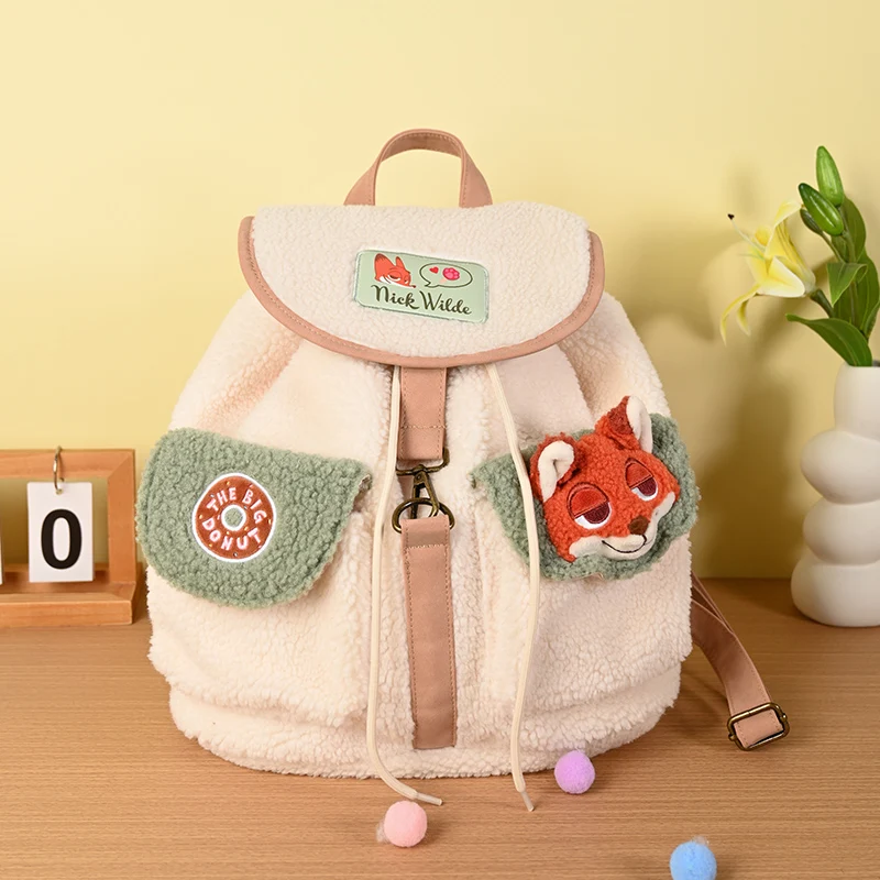 Linda mochila de felpa de animales elefante fresa oso puntada Nick colaboración Material suave y agradable para la piel sorpresa diaria de invierno