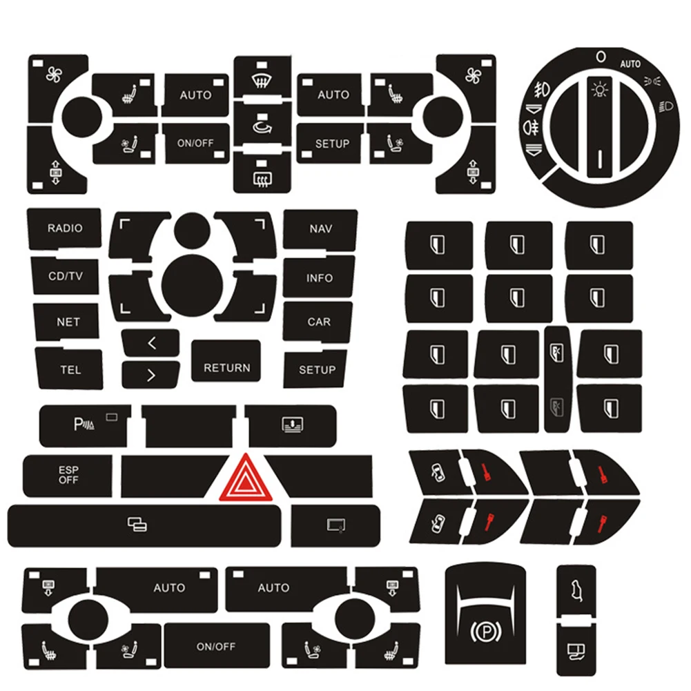 Radio Clima \Headlight Button \Repair \Stickers For Audis A8 D3 02-09 For Worn Knob Switch Interior Decal Decoration Car Styling