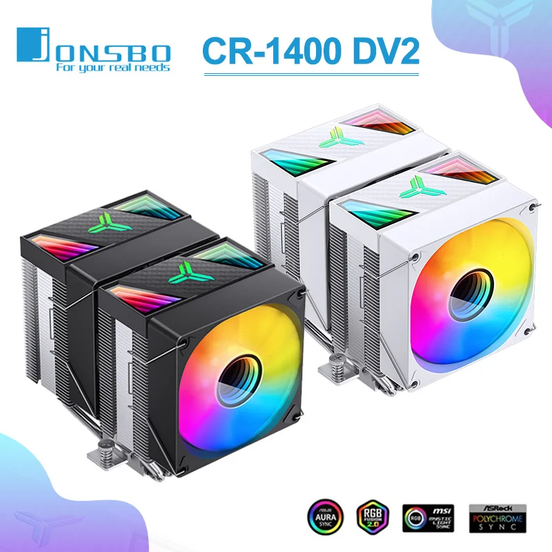 Jonsbo CR-1400 DV2 Tower CPU Heat Sink 6 Copper Tube 5V 3Pin CPU Cooler ITX Air-cooled ARGB Dual Fan Radiator LGA1700 115X AM5