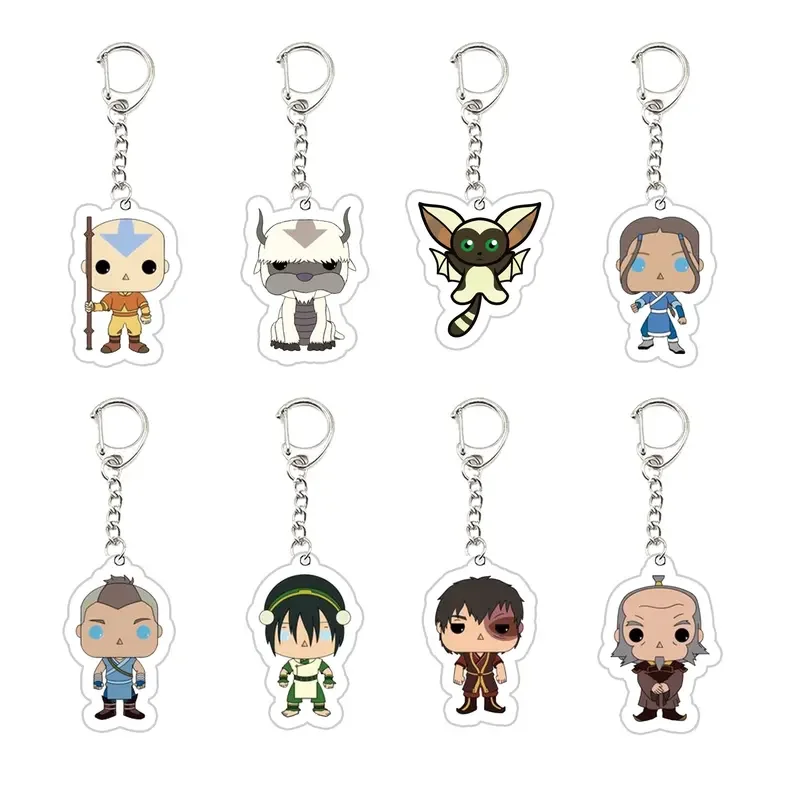 

Acrylic Avatar The Last Airbender Keyring Key Chains Anime Pendant For Accessories Bag Fans Arcane Llaveros