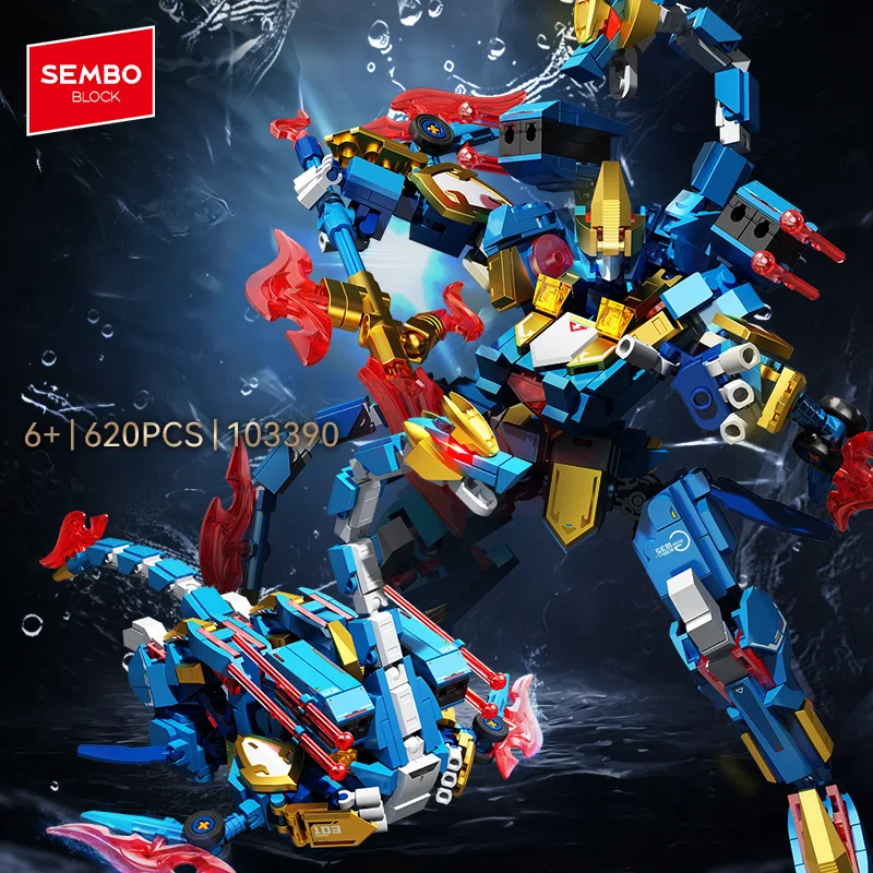 SEMBO BLOCK Serie Mecha Building Blocks Robot da battaglia Kit modello Bambini Mattoni assemblati Ornamento Giocattoli per ragazzi Regali di Halloween
