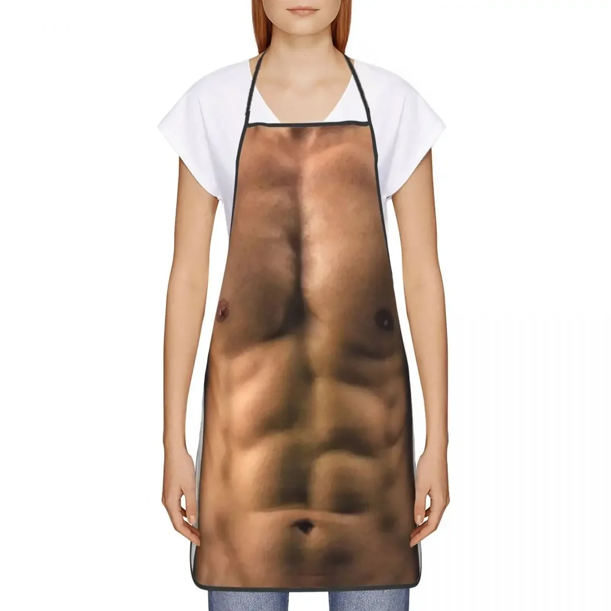 Funny Muscle Man Body Art Bib Aprons Women Men Unisex Kitchen Chef Tablier Cuisine for Cooking Baking Gardening